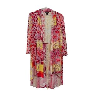 Multiples Vibrant Red and Yellow Women's Robe